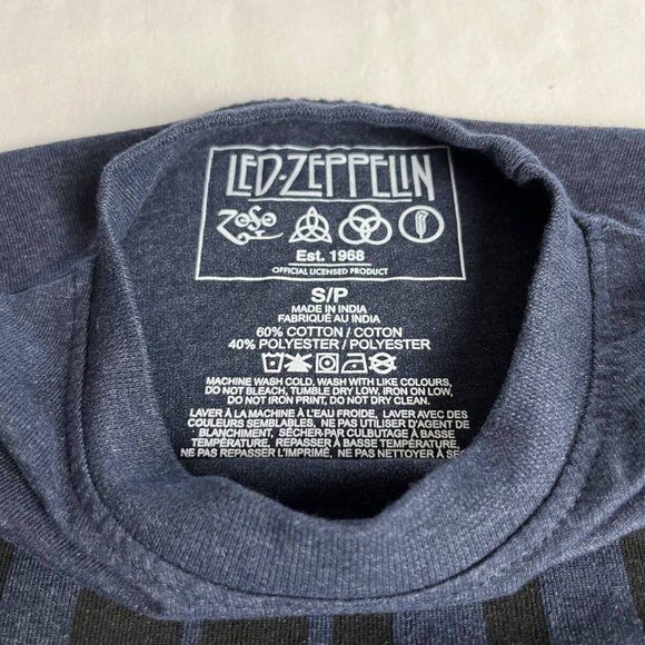 LED Zepplin U.K. Tour 1969 T-Shirt Women's Size Small Blue Graphic Cotton Blend - Picture 3 of 7